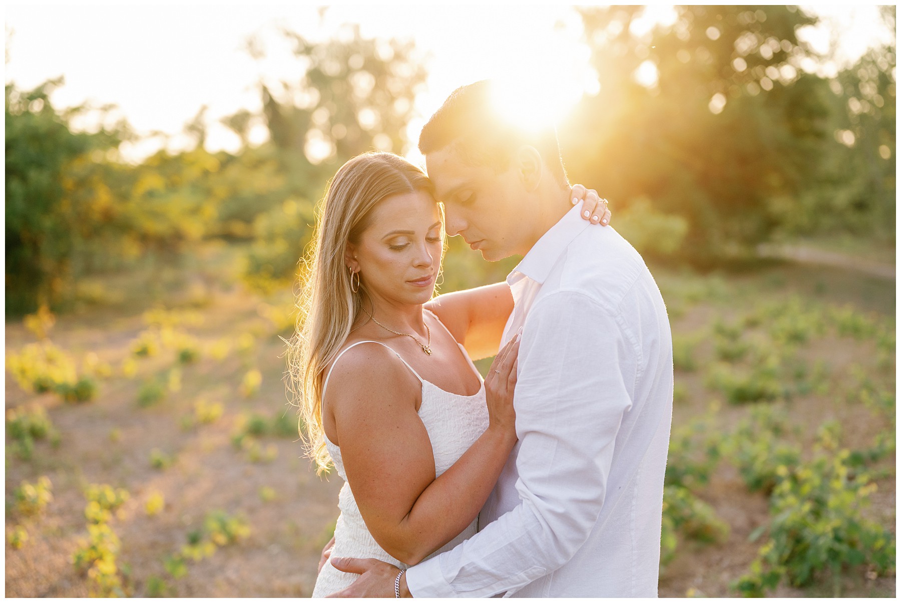 Jenna and Isaac golden hour engagement portrait Erieau Chatham-Kent
