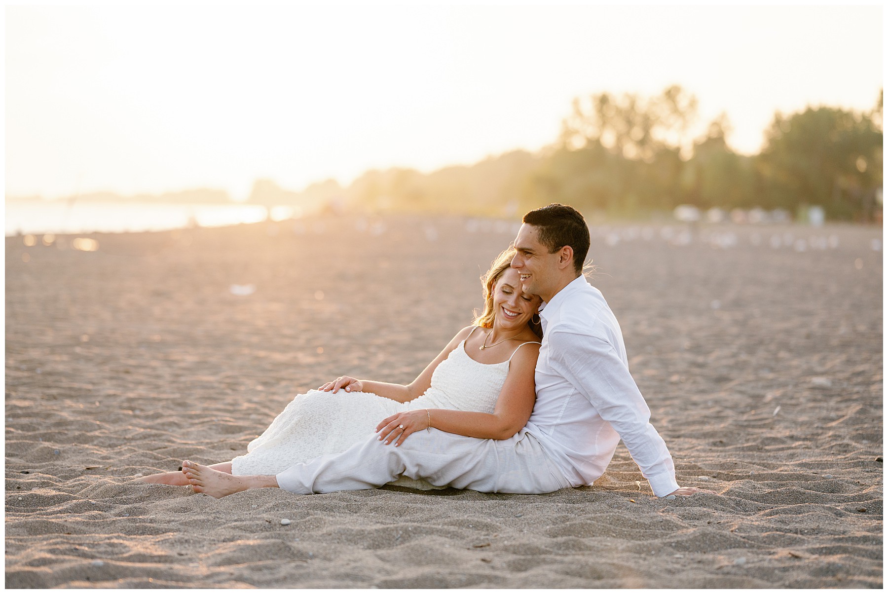 Jenna and Isaac engagement portraits dune grass golden light Erieau Chatham-Kent