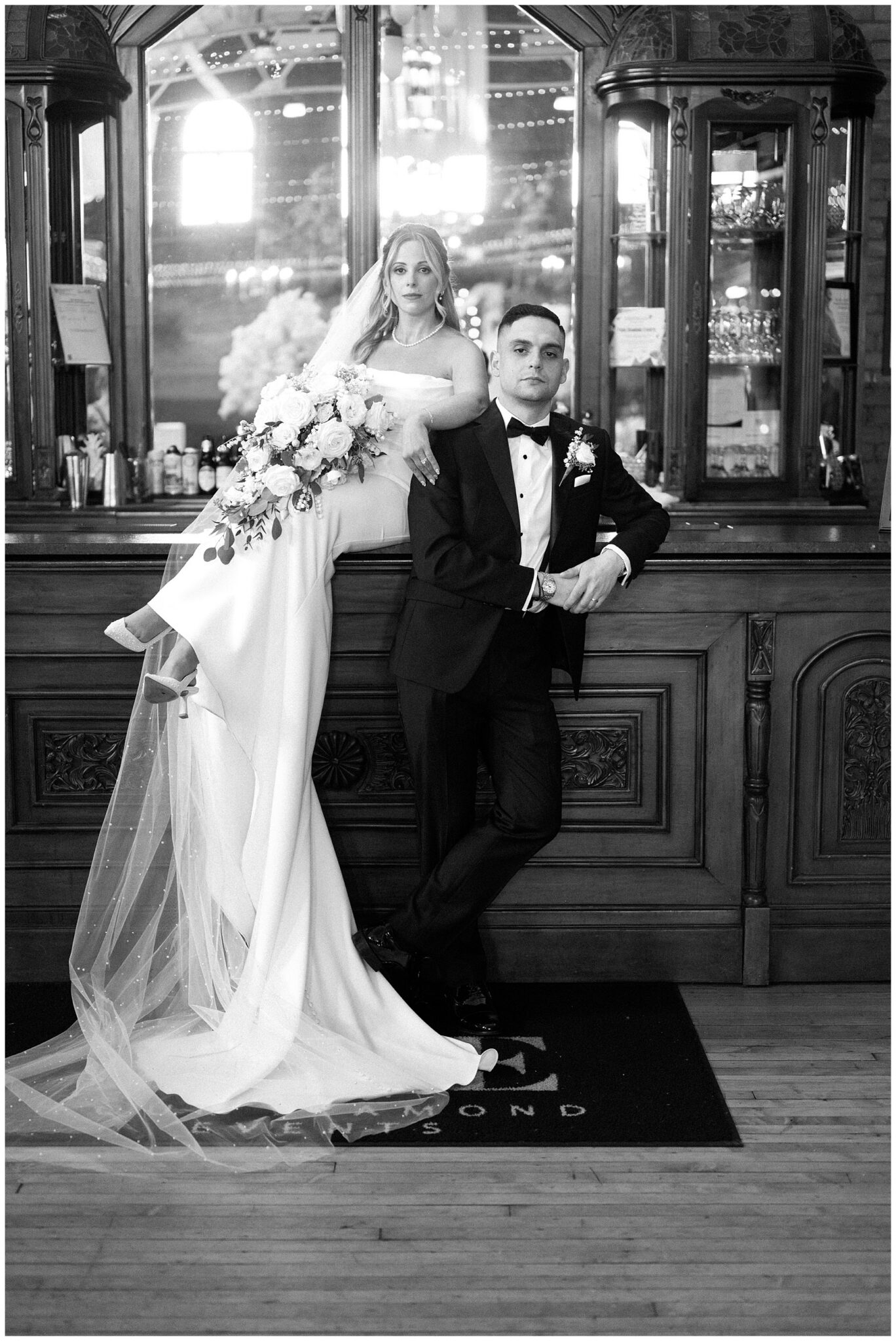 Chatham Armoury Wedding - Chatham, Ontario 23 Jenna and Isaac wedding at the Chatham Armoury — bride portrait evening reception | John Lyons Photography